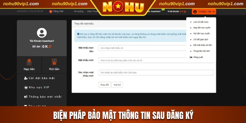 Biện pháp bảo mật thông tin sau đăng ký